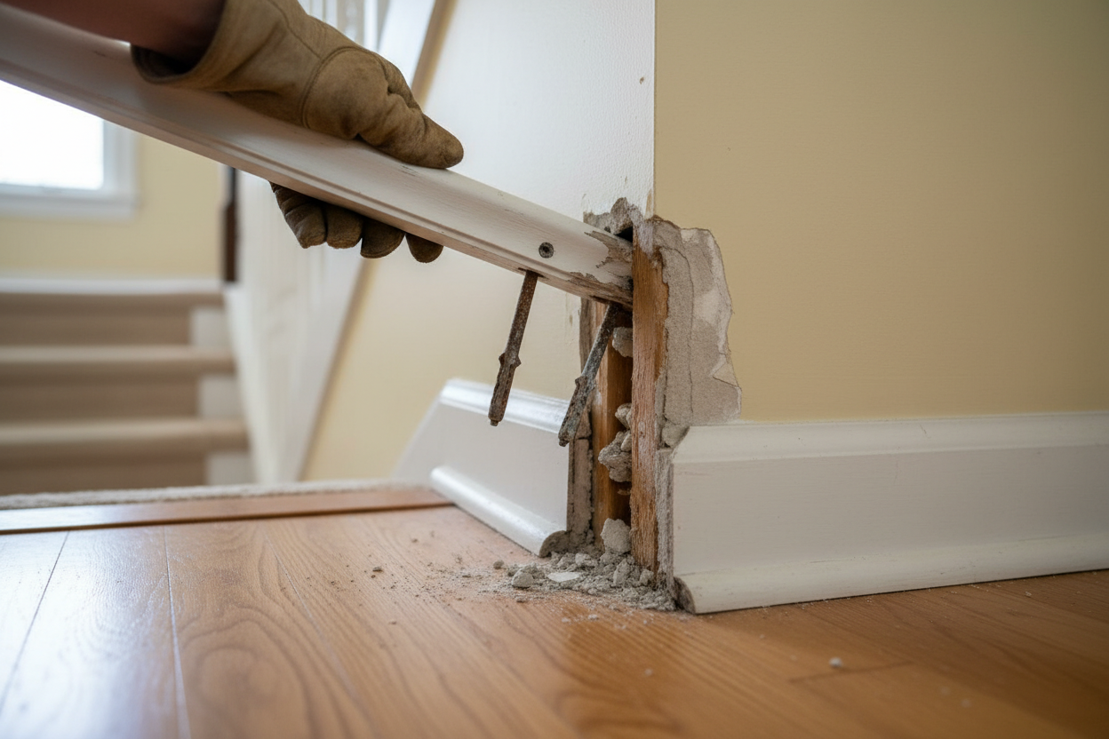 Problem photo – Loose handrail (anchors, finding studs, safety concerns, when to call a pro)