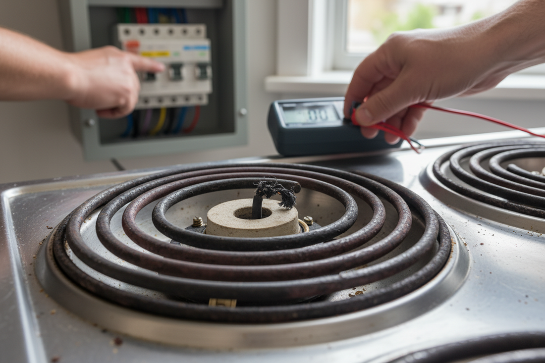 Problem photo – Electric stove not heating (burner not working, faulty element, breaker issues)