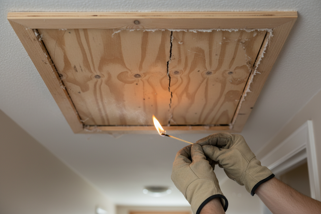 Problem photo – A drafty attic hatch can be a significant source of energy loss; learn how to properly seal and insulate this often-overlooked area to improve your home's comfort and reduce utility bills.