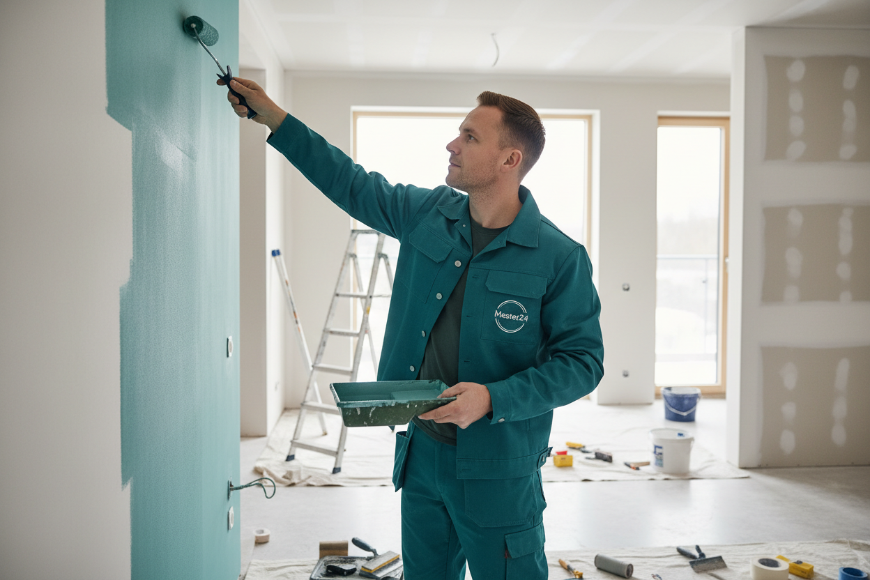 Interior finishing services including wall and ceiling painting, wallpaper installation, plastering, and decorative interior improvements for homes and businesses.